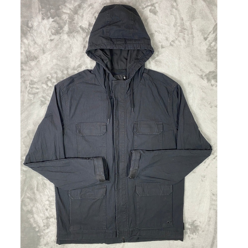 Tavik‎ Droogs Lite Jacket Mens Large Black Ripstop Hooded Field TVK-MJA1705